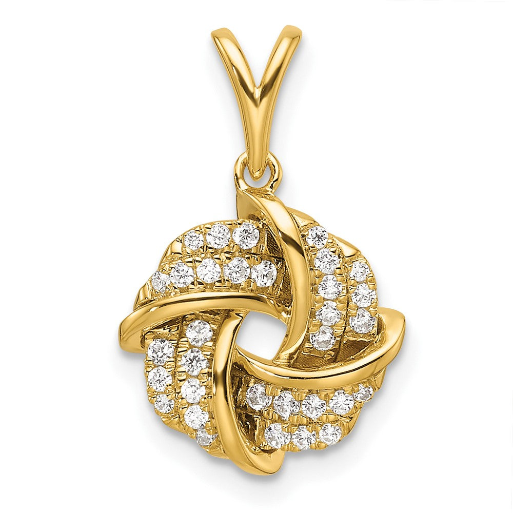 14K Lab Grown VS/SI FGH Dia Love Knot Pendant