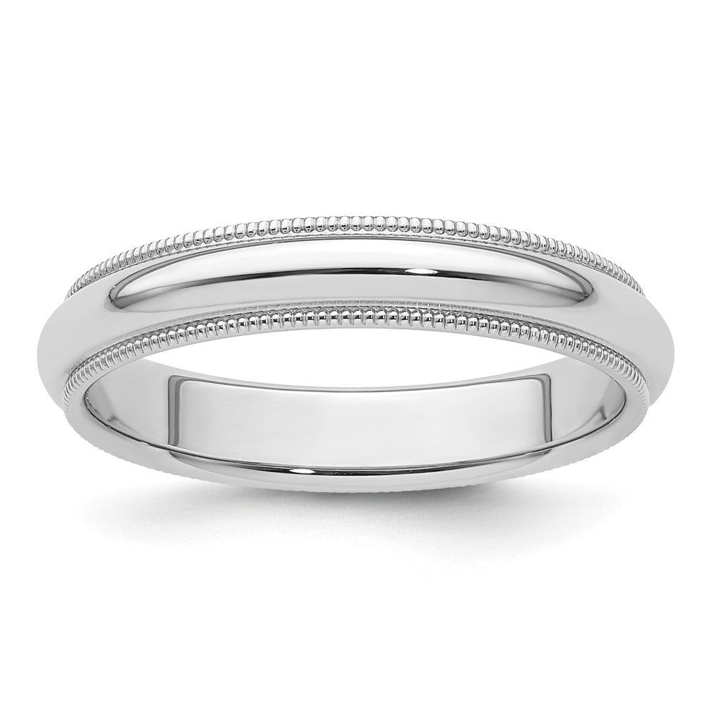 Platinum 4mm Polished Milgrain Comfort-Fit Wedding Band Size 10.5