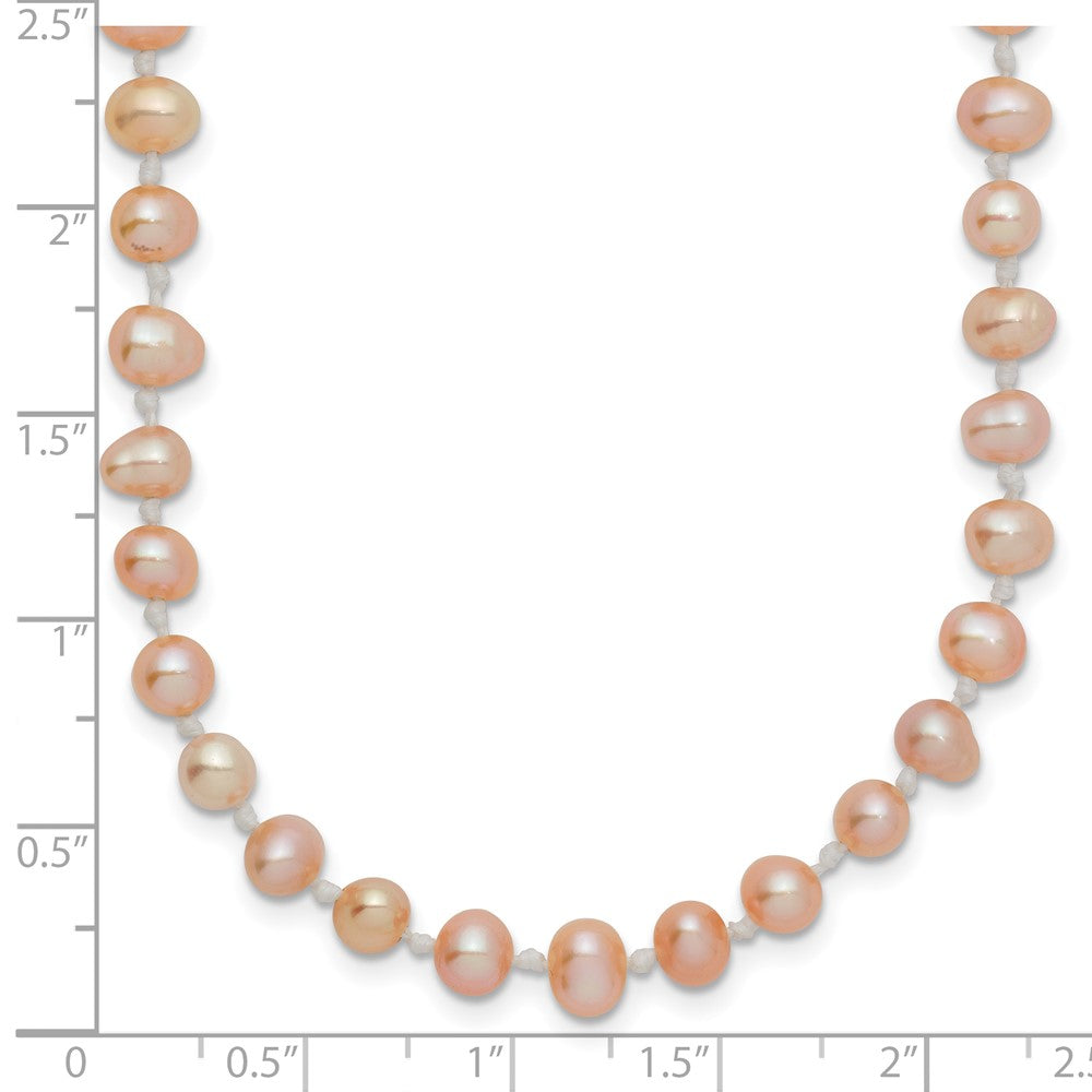 14k 4-5mm Pink Near Round Freshwater Cultured Pearl Necklace