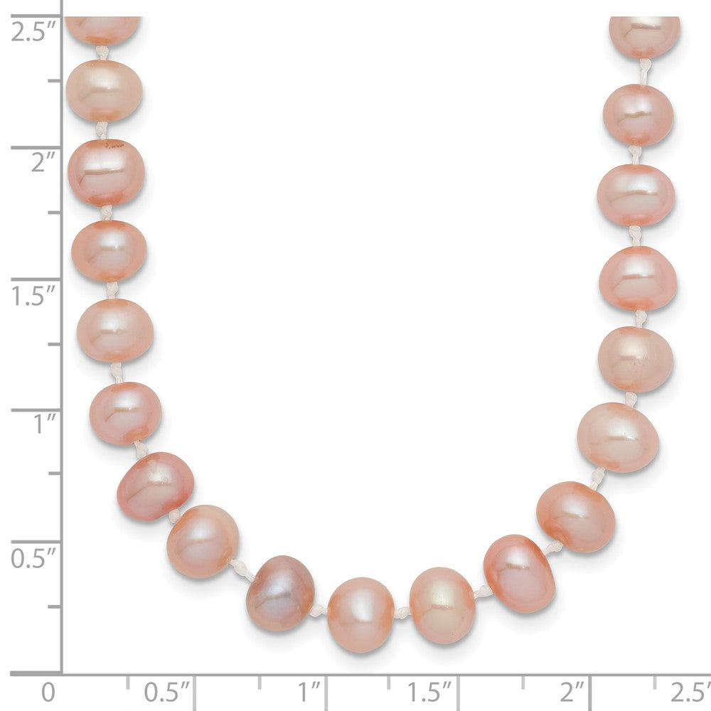 14k 6-7mm Pink Near Round Freshwater Cultured Pearl Necklace