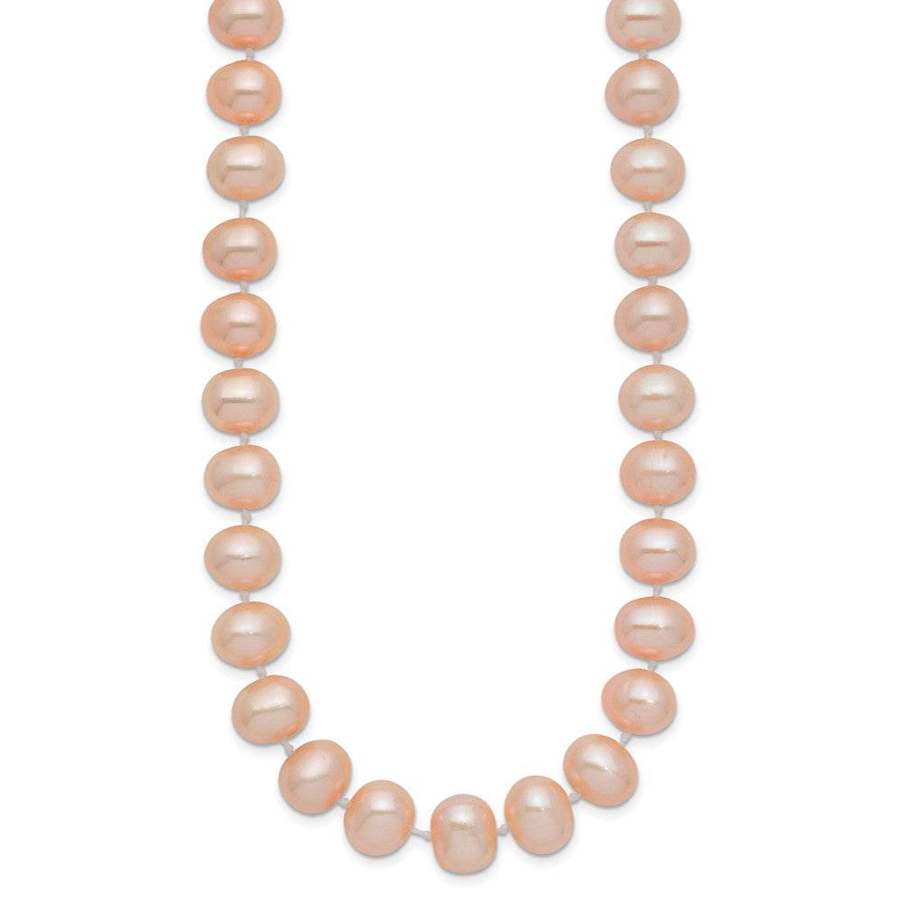 14k 8-9mm Pink Near Round Freshwater Cultured Pearl Necklace