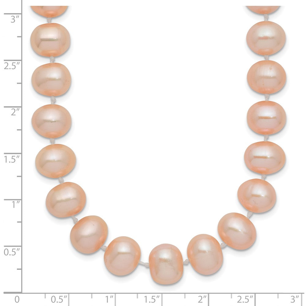 14k 8-9mm Pink Near Round Freshwater Cultured Pearl Necklace