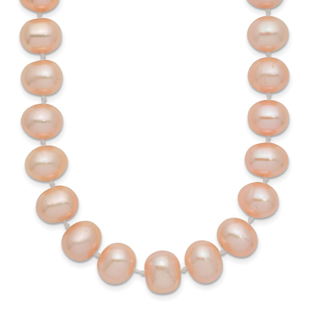 14k 8-9mm Pink Near Round Freshwater Cultured Pearl Necklace