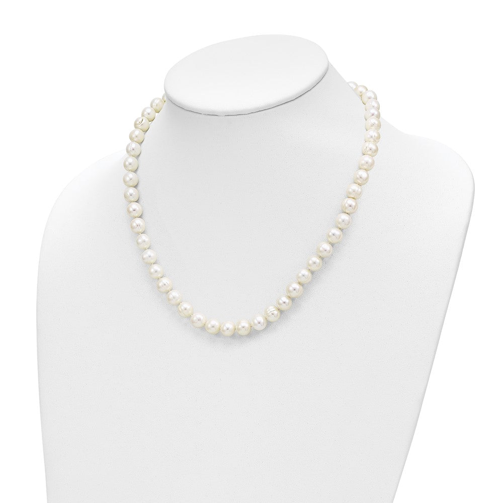 14k 7.5-9mm White Freshwater Cultured Pearl Graduated Necklace