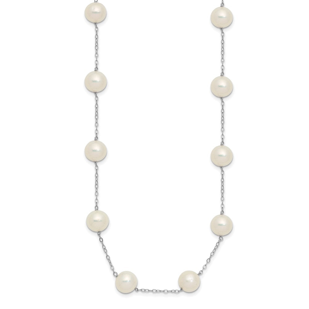 14K White Gold 8-9mm White Freshwater Cultured Pearl 14-station Necklace