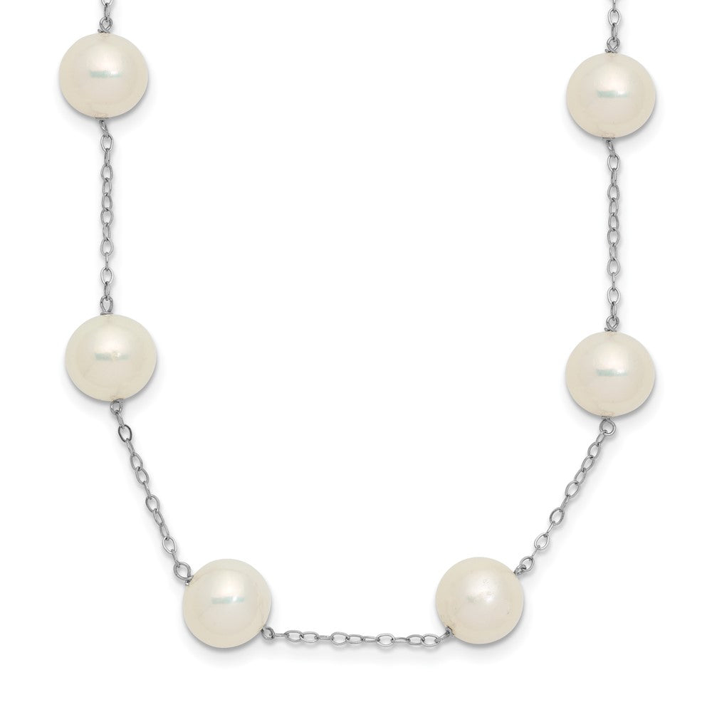 14K White Gold 8-9mm White Freshwater Cultured Pearl 14-station Necklace