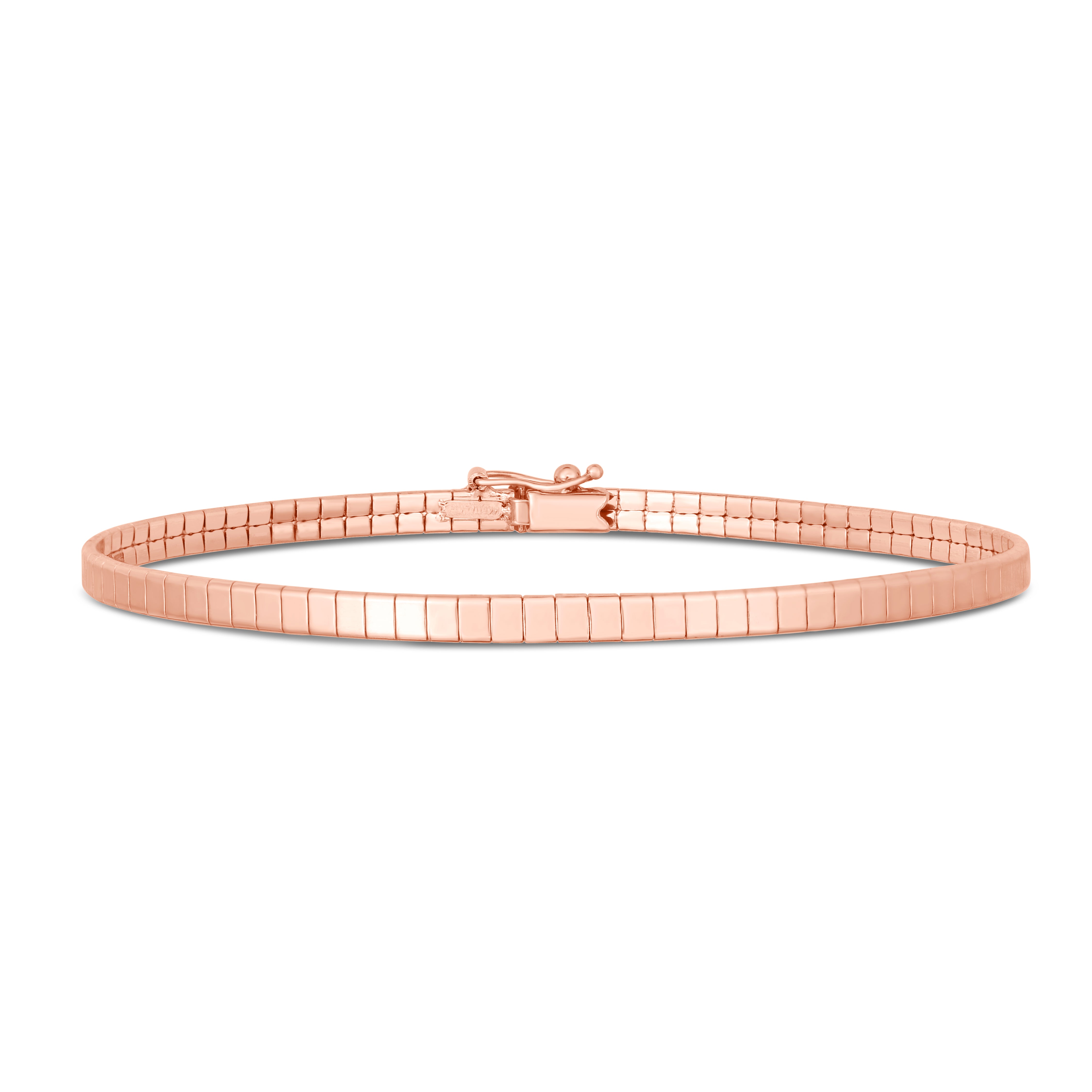 14K Rose Gold Cubetto 7" Bracelet with Box (with figure 8) Clasp