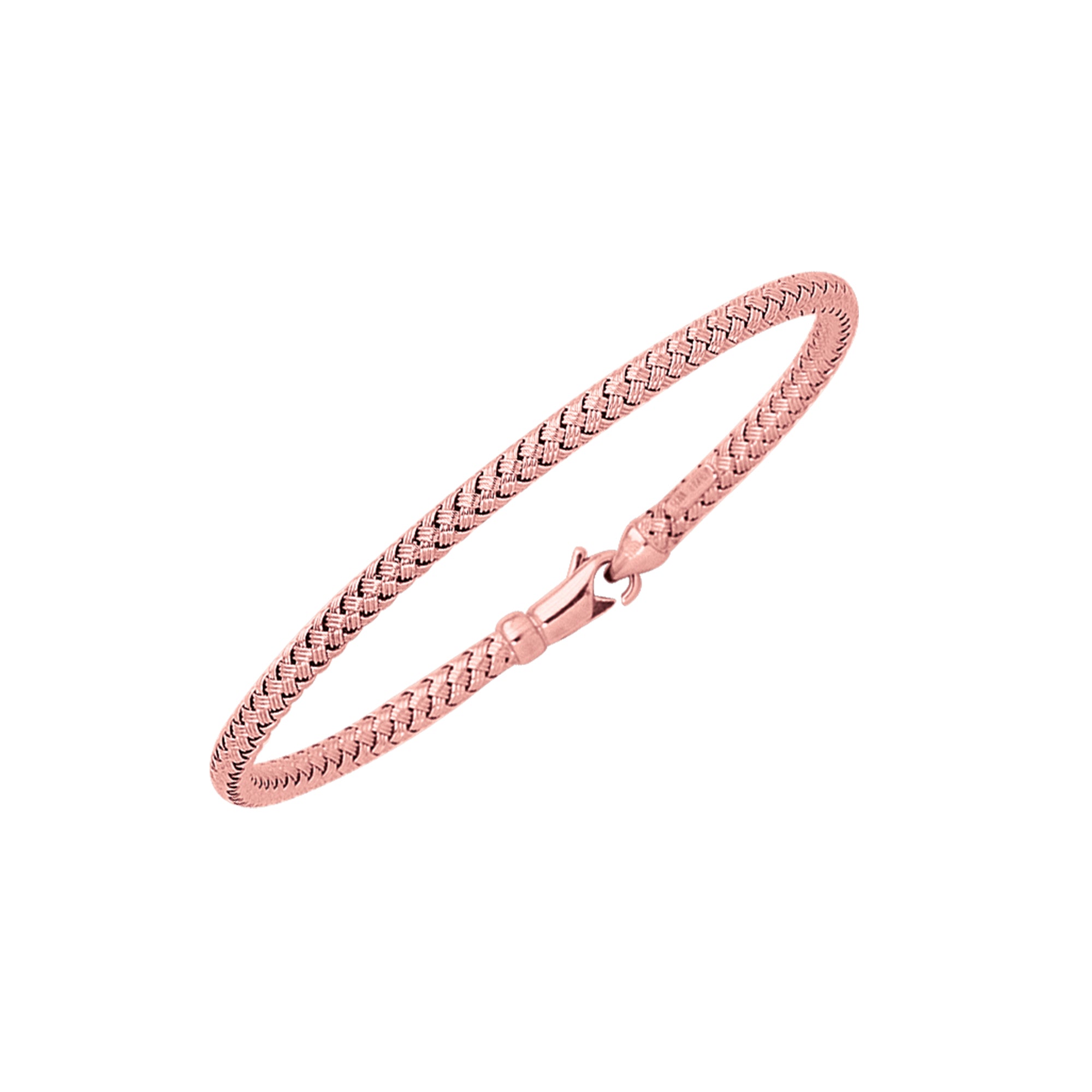 14K Rose Gold 7.25" Thin Weaved Bangle