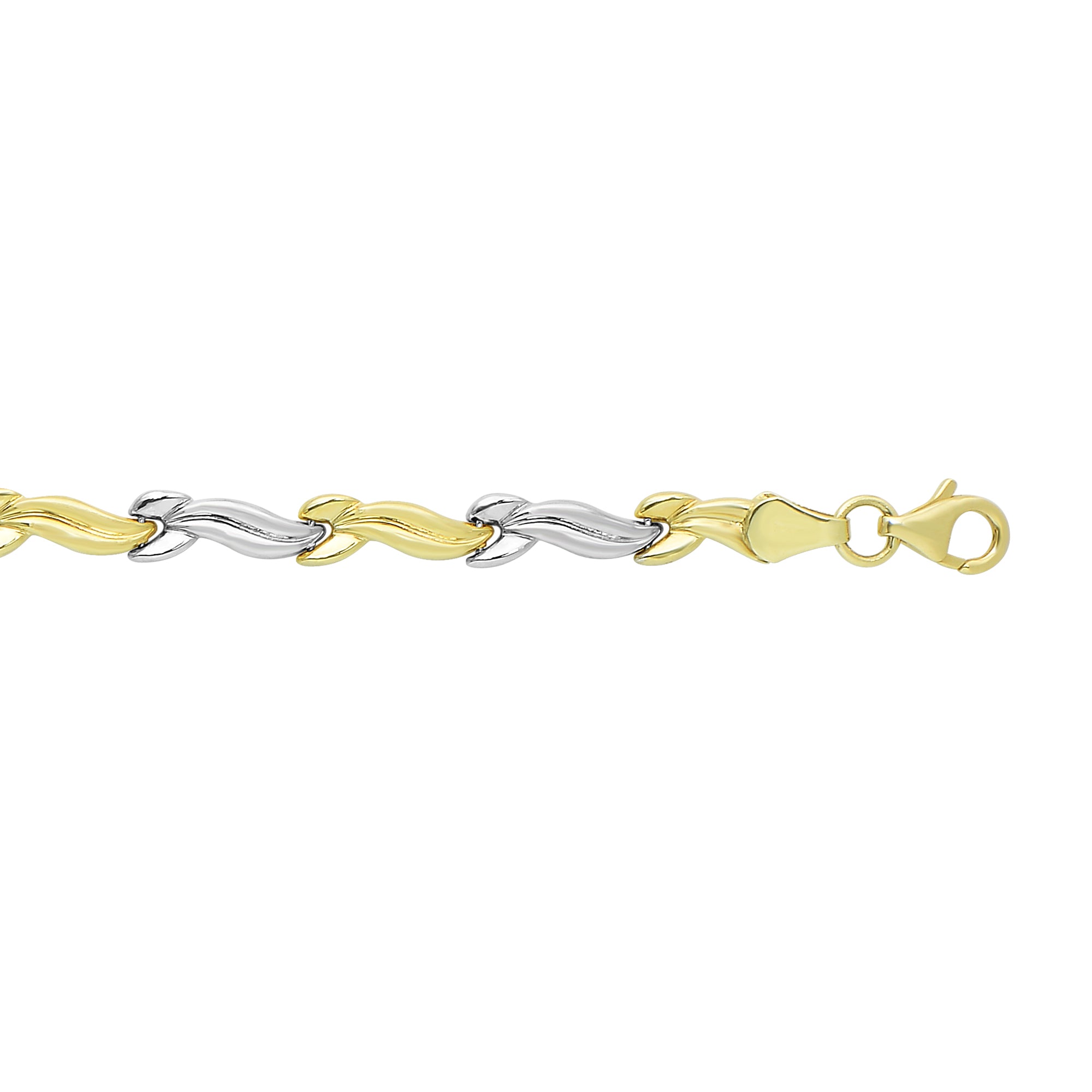 14K Two-tone Gold 7.25" Stampato Bracelet