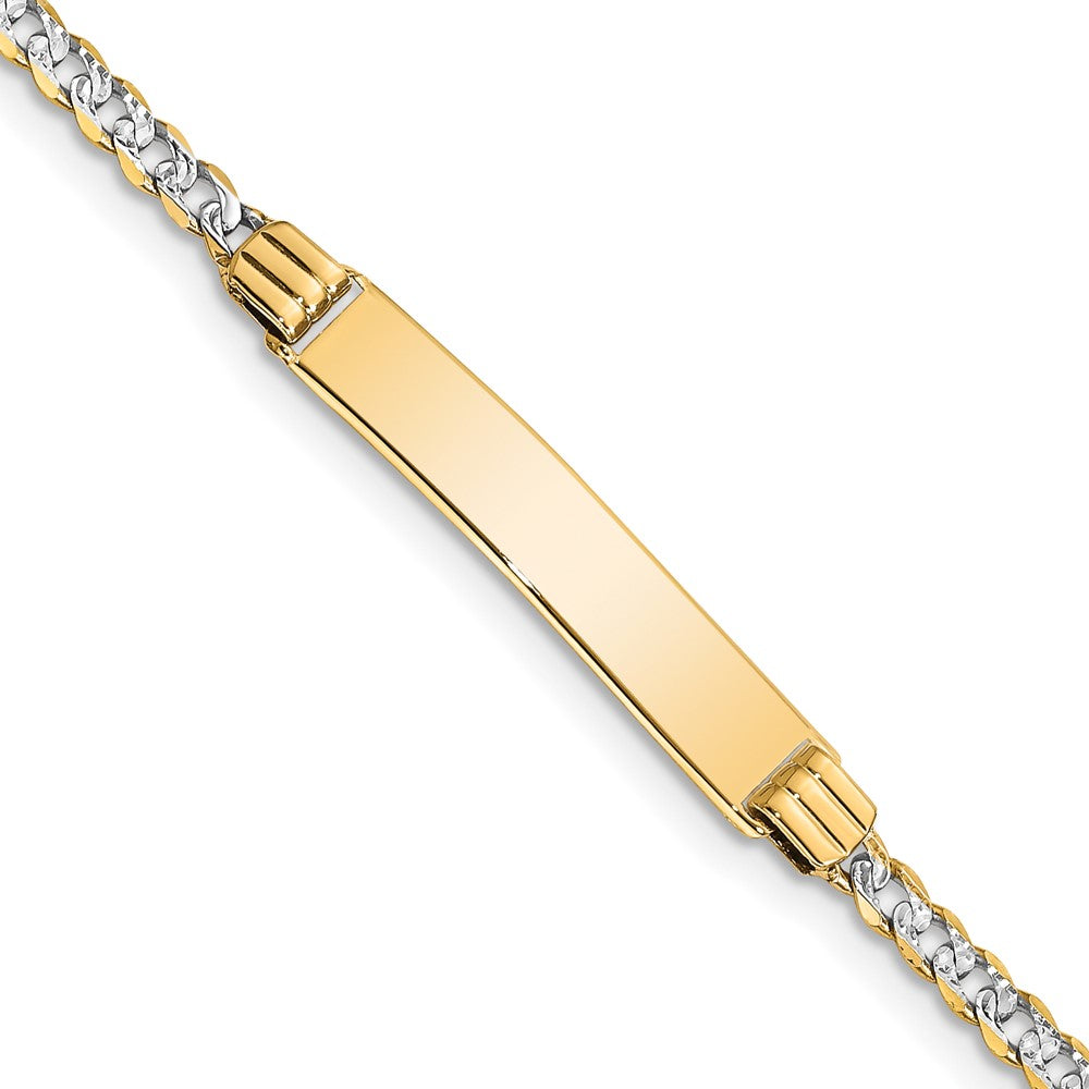 14k with Rhodium Pav√á Curb ID Bracelet