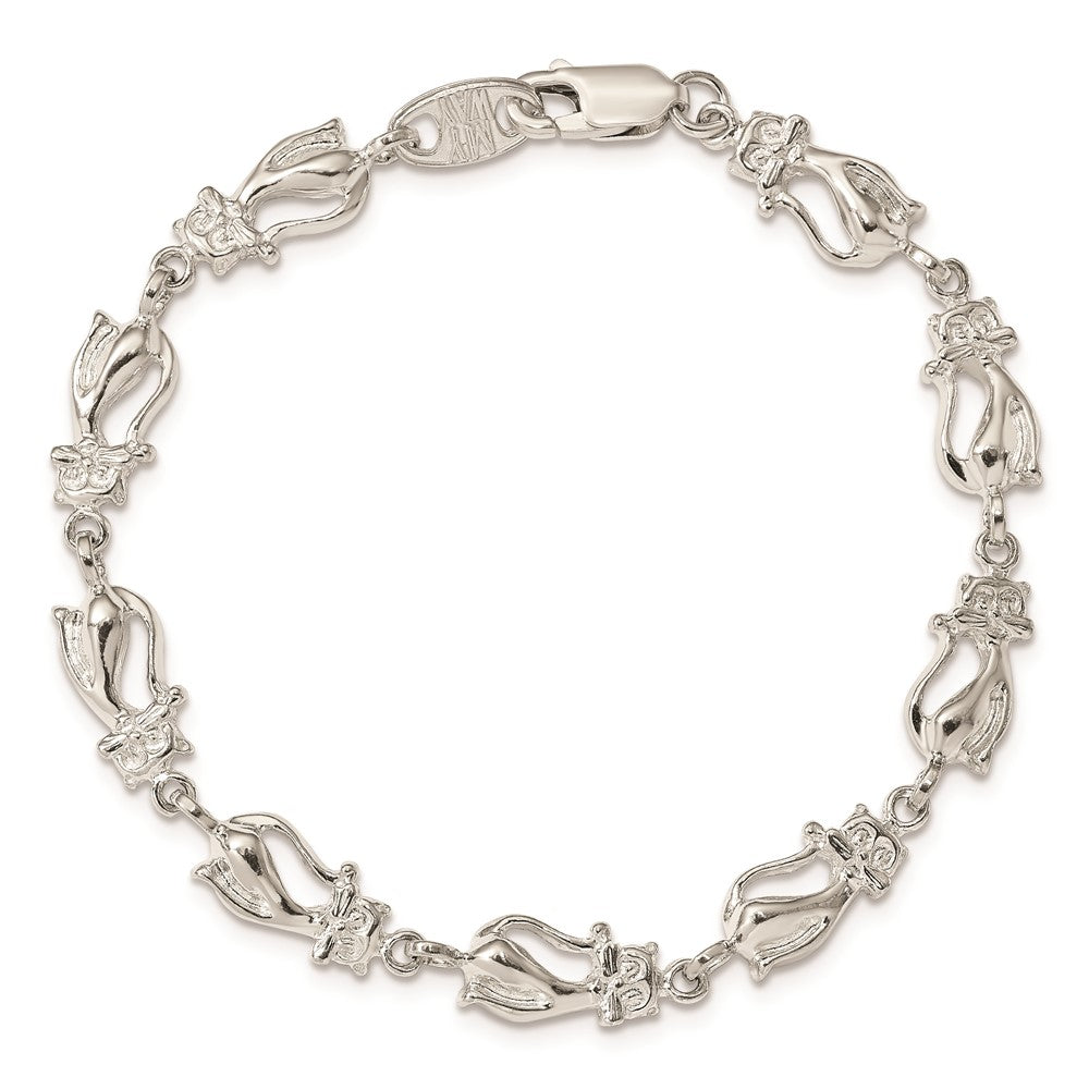 Sterling Silver Cats Bracelet