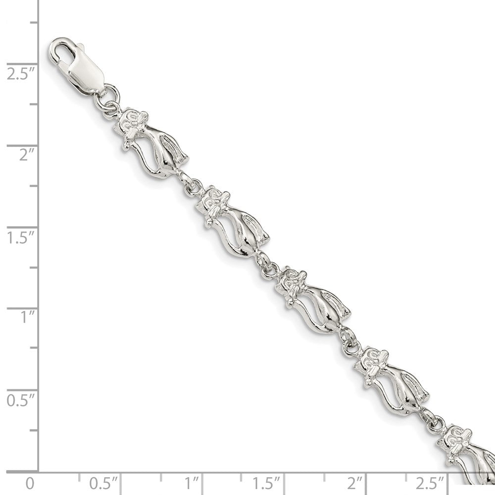 Sterling Silver Cats Bracelet