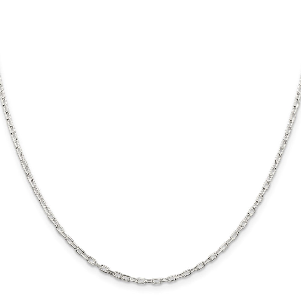 Sterling Silver 2.2mm Diamond-cut Long Link Cable Chain