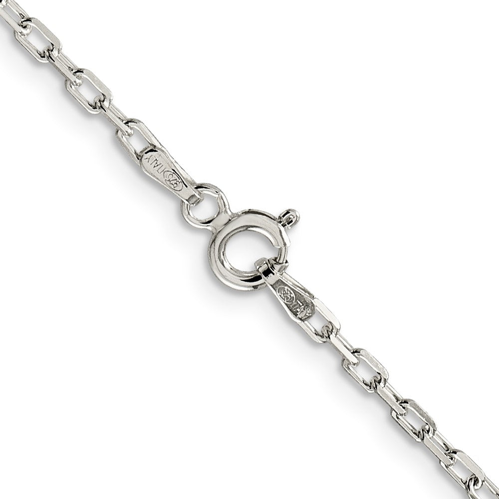 Sterling Silver 2.2mm Diamond-cut Long Link Cable Chain