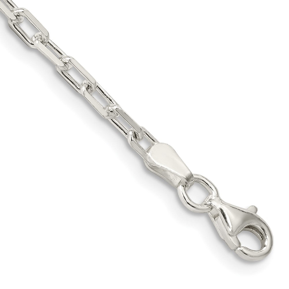 Sterling Silver 2.9mm Diamond-cut Long Link Cable Chain