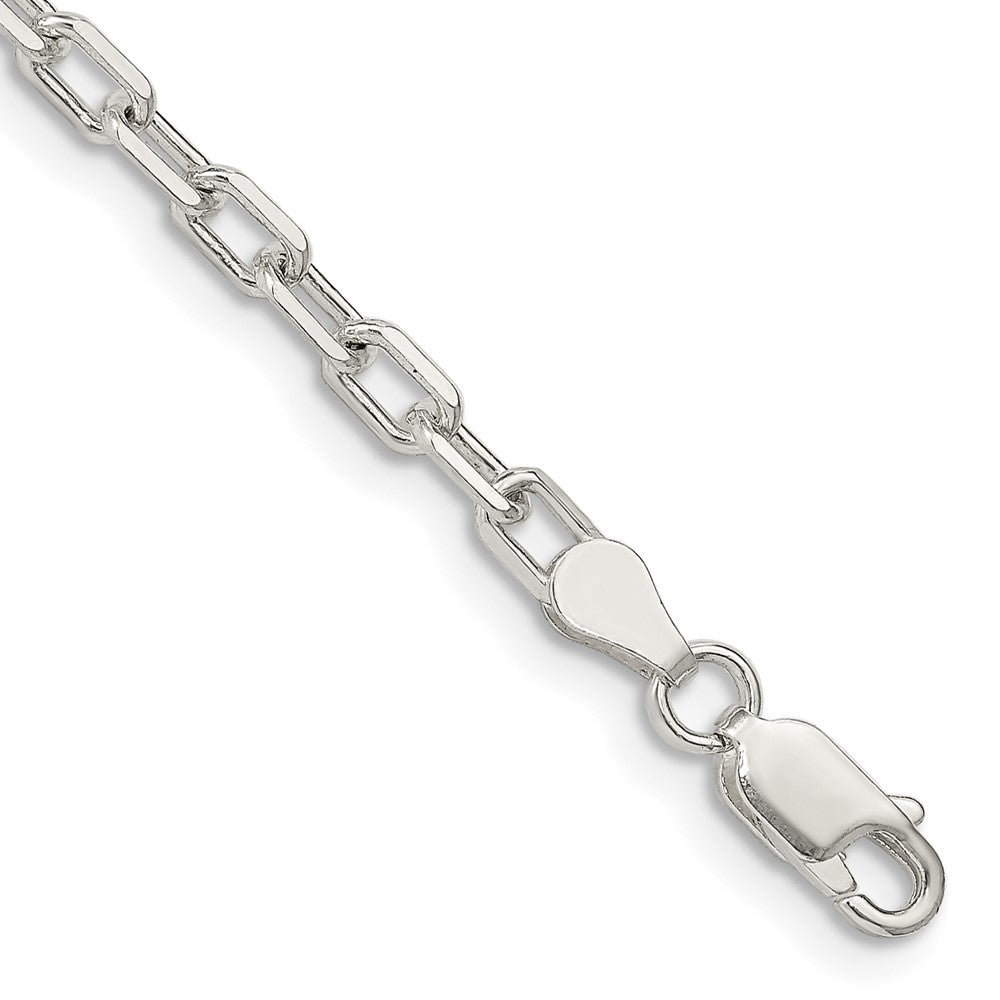 Sterling Silver 3.75mm Diamond-cut Long Link Cable Chain