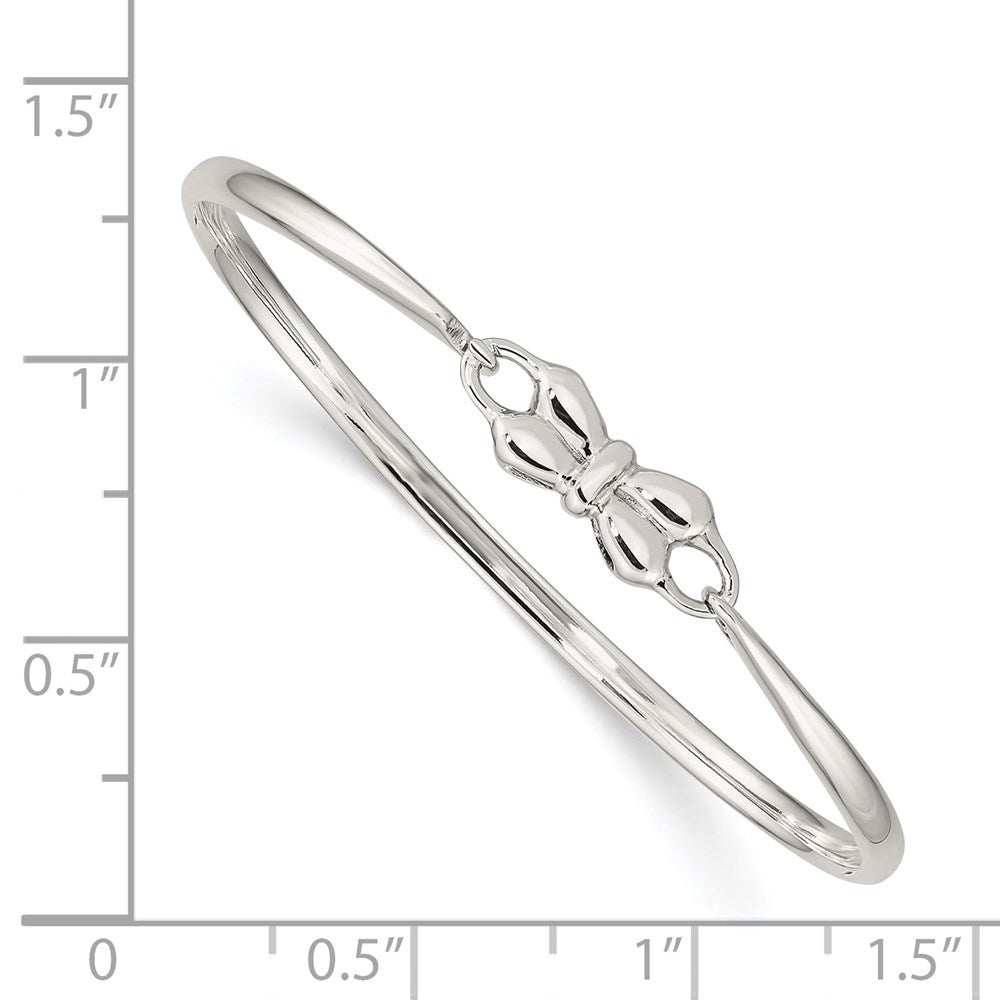 Sterling Silver Polished Bow Baby Bangle Bracelet