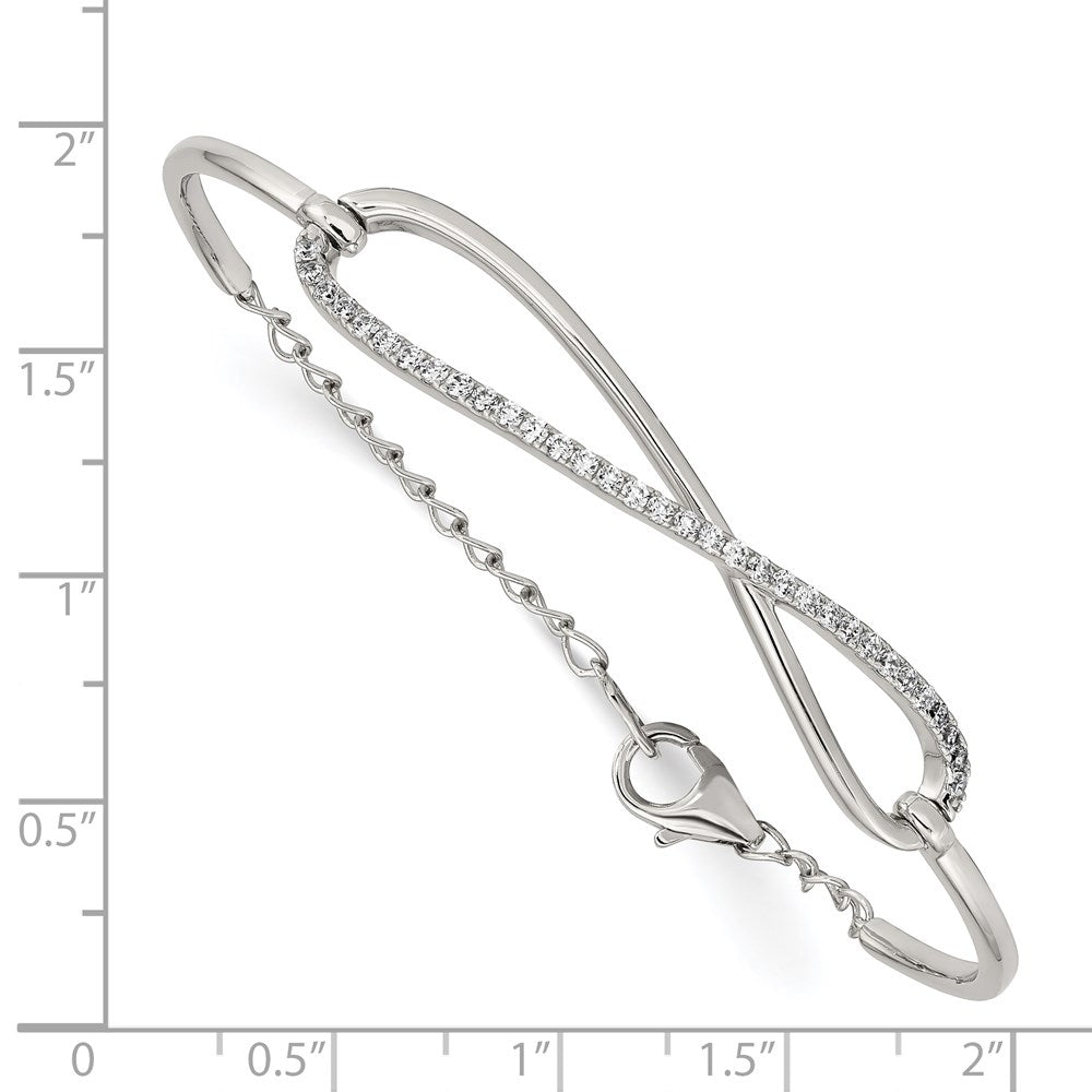 Sterling Shimmer Sterling Silver Rhodium-plated 33 Stone CZ Infinity Symbol Bracelet