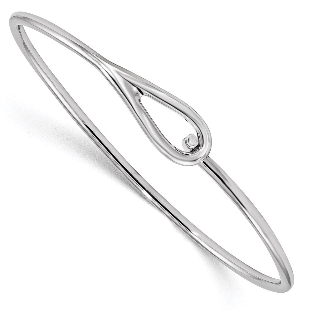 Sterling Silver Rhodium-plated Polished Bangle