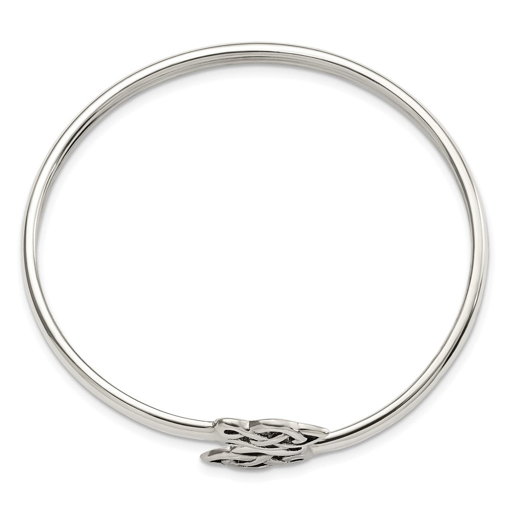 Sterling Silver Celtic Flexible Bangle Bracelet