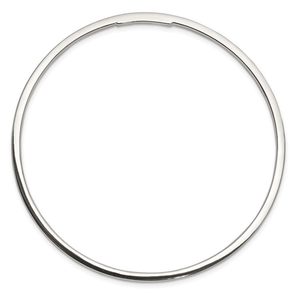 Sterling Silver 2mm Squared Edge Slip-on Bangle Bracelet