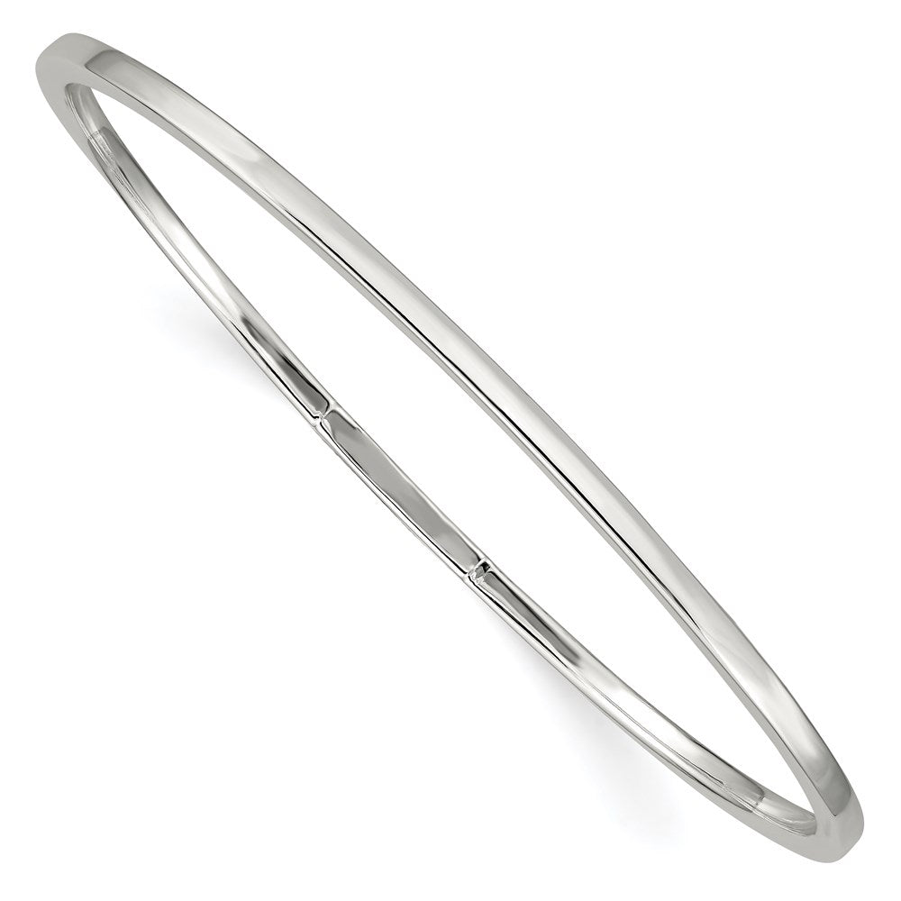 Sterling Silver 2mm Squared Edge Slip-on Bangle Bracelet