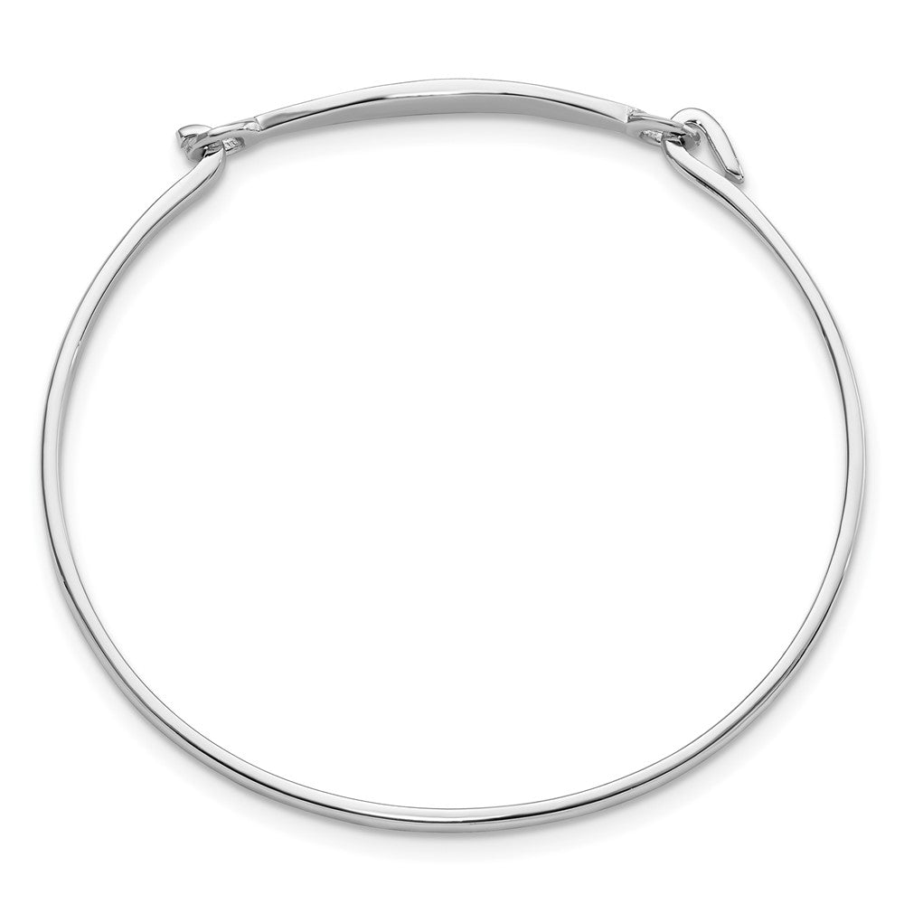 Sterling Silver Rhodium-plated Polished Children's ID Bangle Bracelet