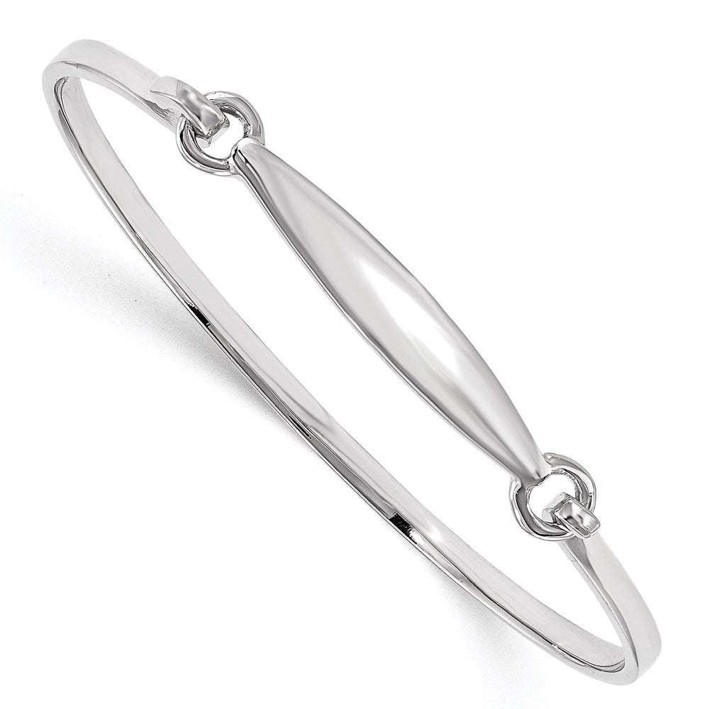 Sterling Silver Rhodium-plated Polished Children's ID Bangle Bracelet