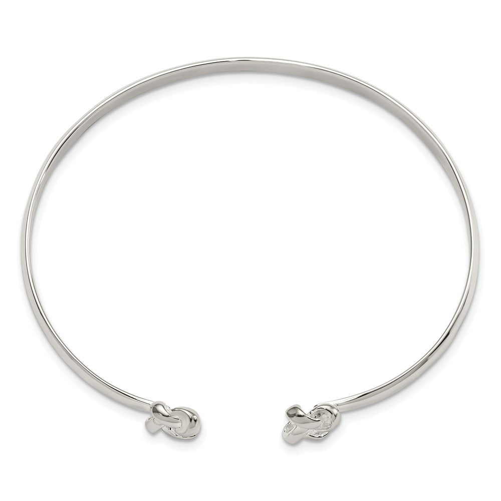 Sterling Silver Polished Love Knot Cuff Bracelet