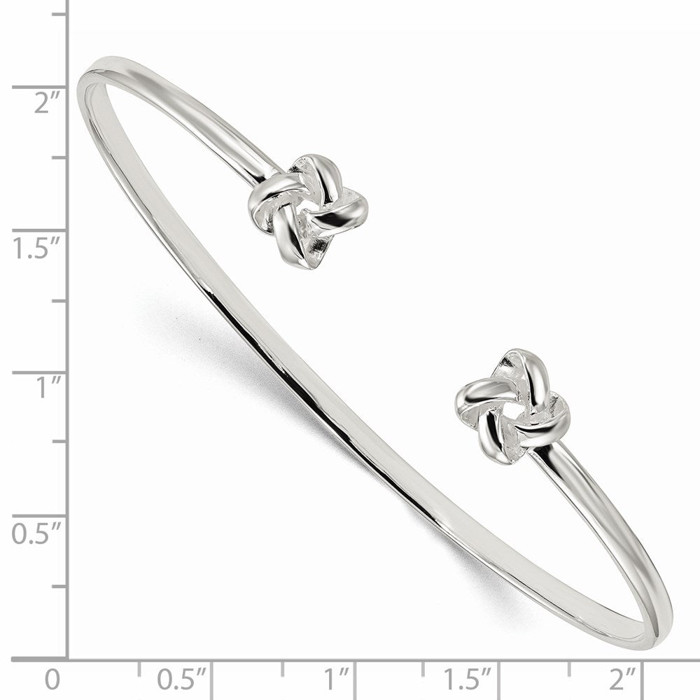 Sterling Silver Polished Love Knot Cuff Bracelet