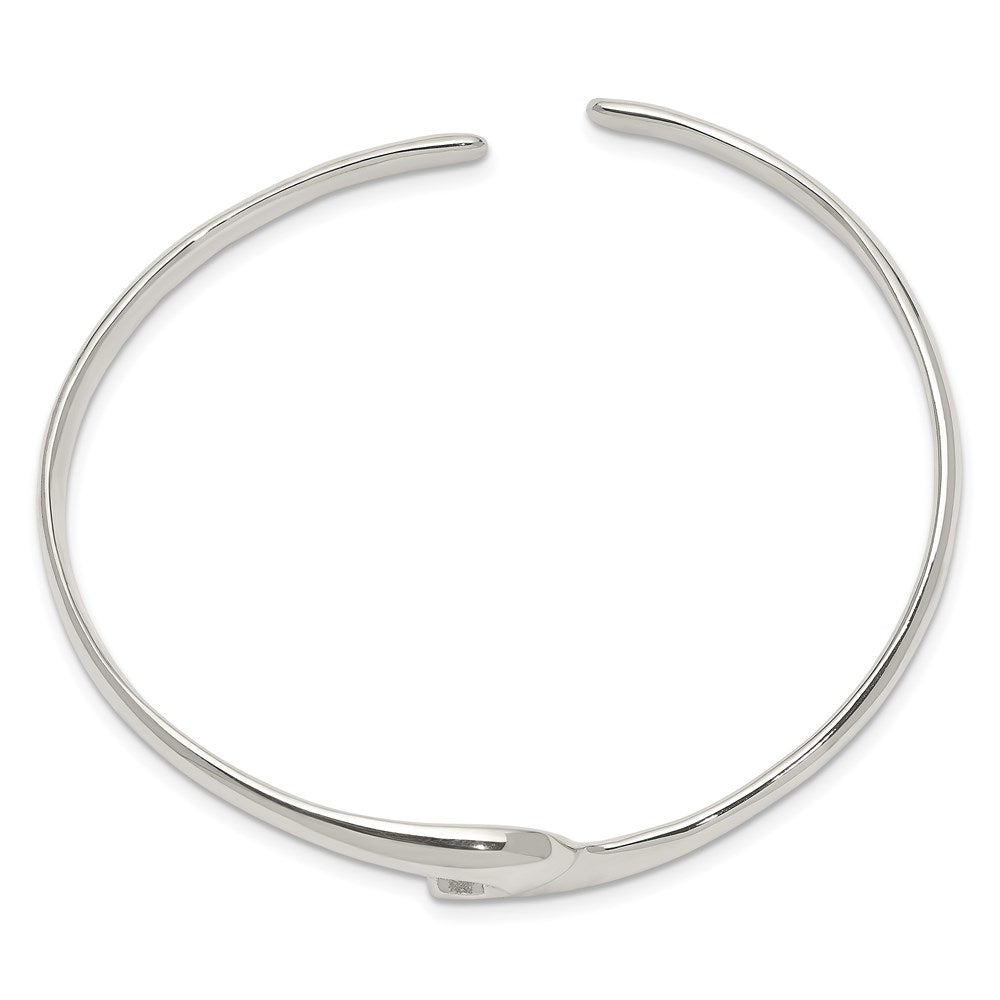 Sterling Silver Polished Fancy Cuff Bangle Bracelet