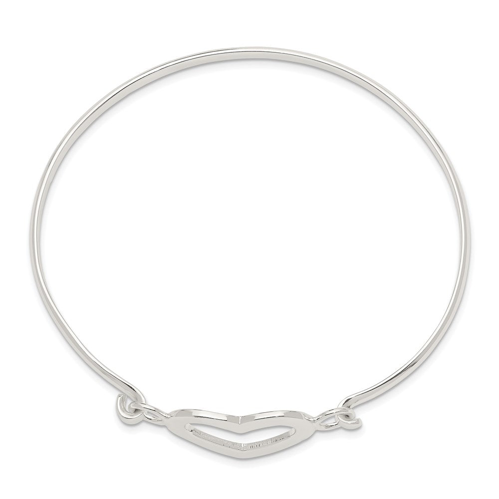 Sterling Silver Heart Bangle Bracelet