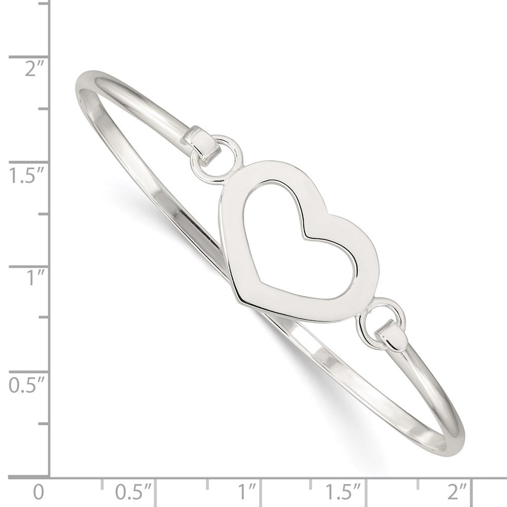 Sterling Silver Heart Bangle Bracelet