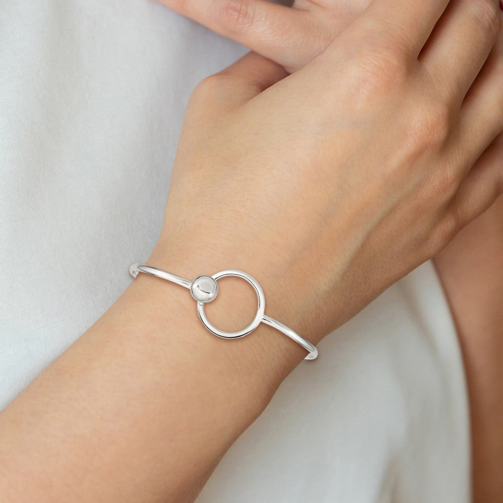 Sterling Silver Circle Bangle Bracelet