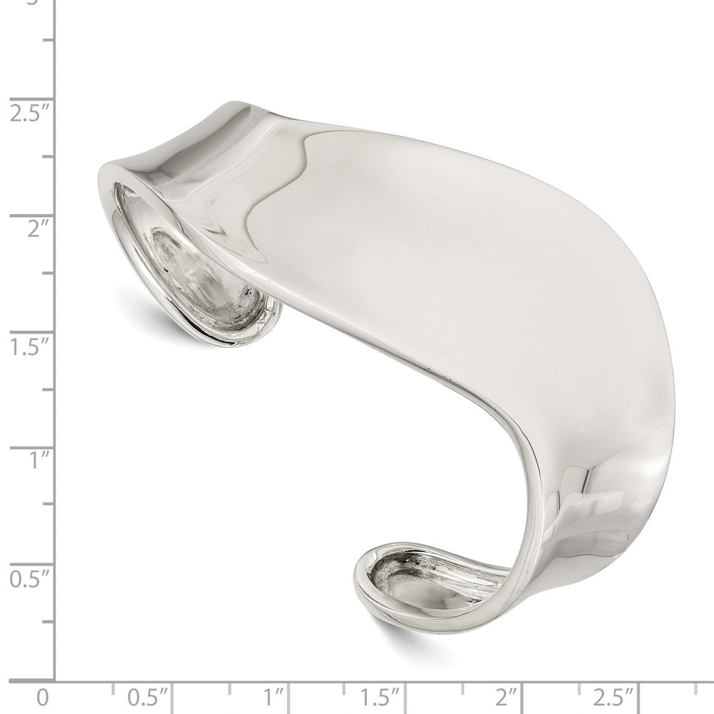 Sterling Silver Wave Cuff Bangle