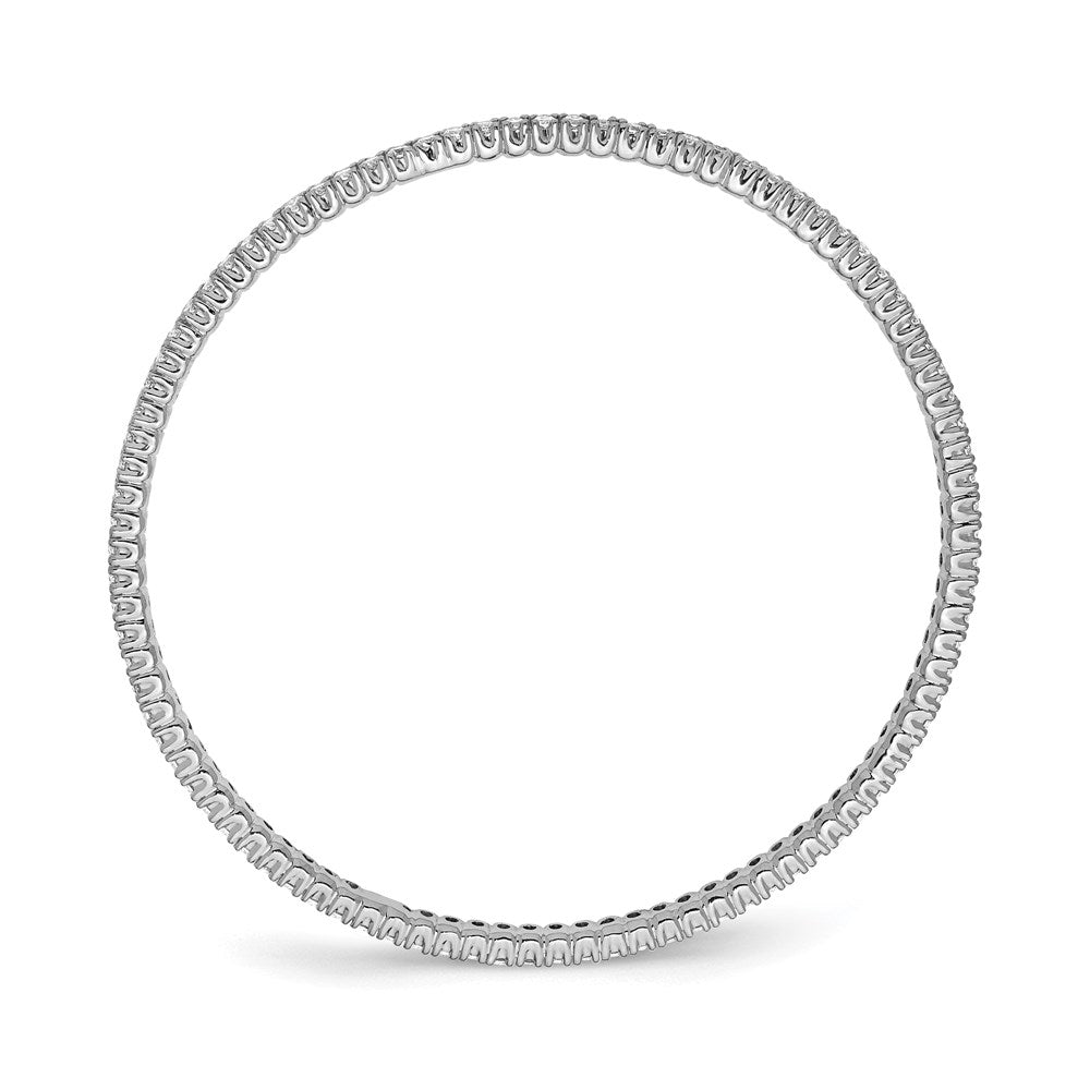 Sterling Shimmer Sterling Silver Rhodium-plated 93 Stone CZ Bangle Bracelet