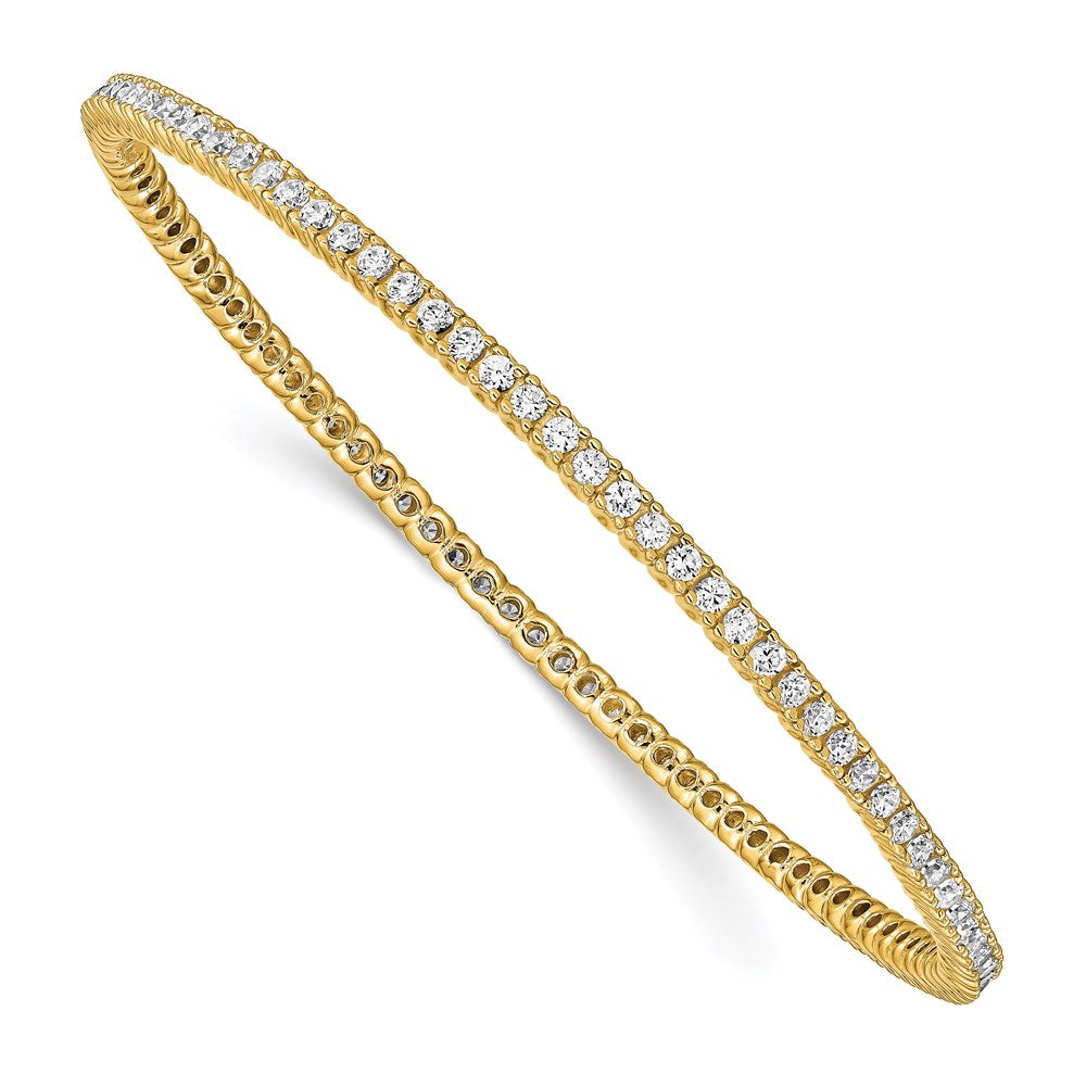 Sterling Shimmer Sterling Silver Gold-tone Flash Gold-plated 93 Stone CZ Bangle Bracelet