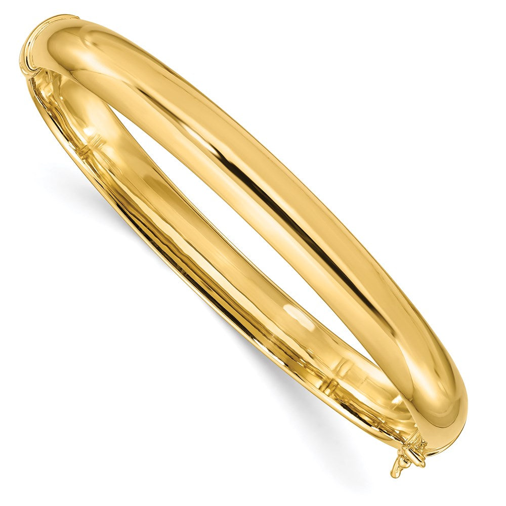 Sterling Silver Gold-plated 8mm Hinged Bangle