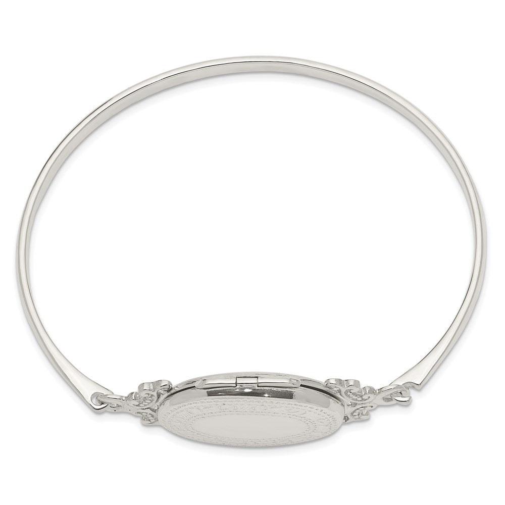 Sterling Silver 26mm Oval Locket Bangle