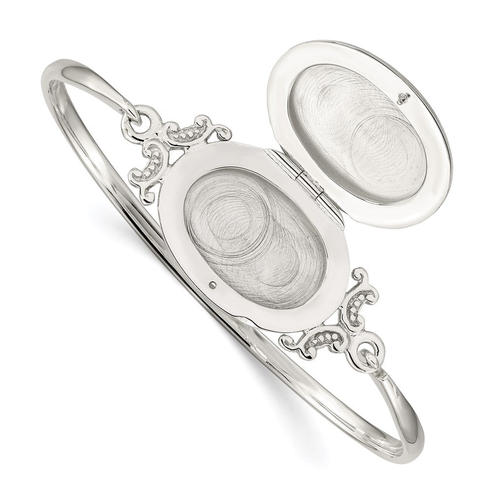 Sterling Silver 26mm Oval Locket Bangle