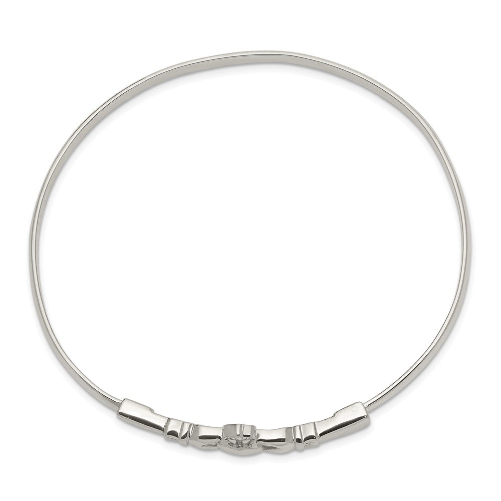 Sterling Silver Claddagh Bangle Bracelet