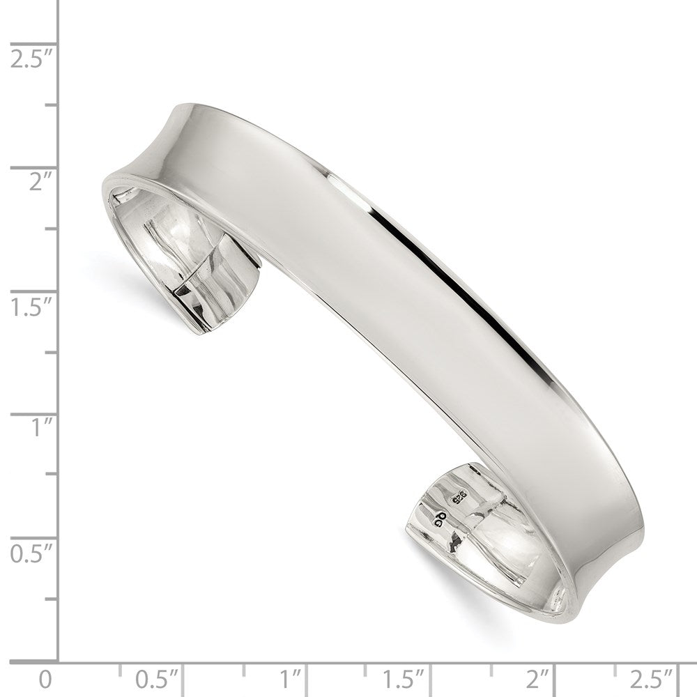 Sterling Silver Concave Cuff Bangle