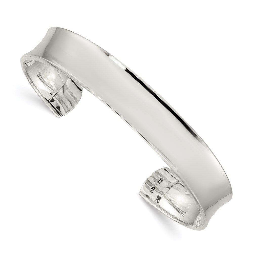 Sterling Silver Concave Cuff Bangle