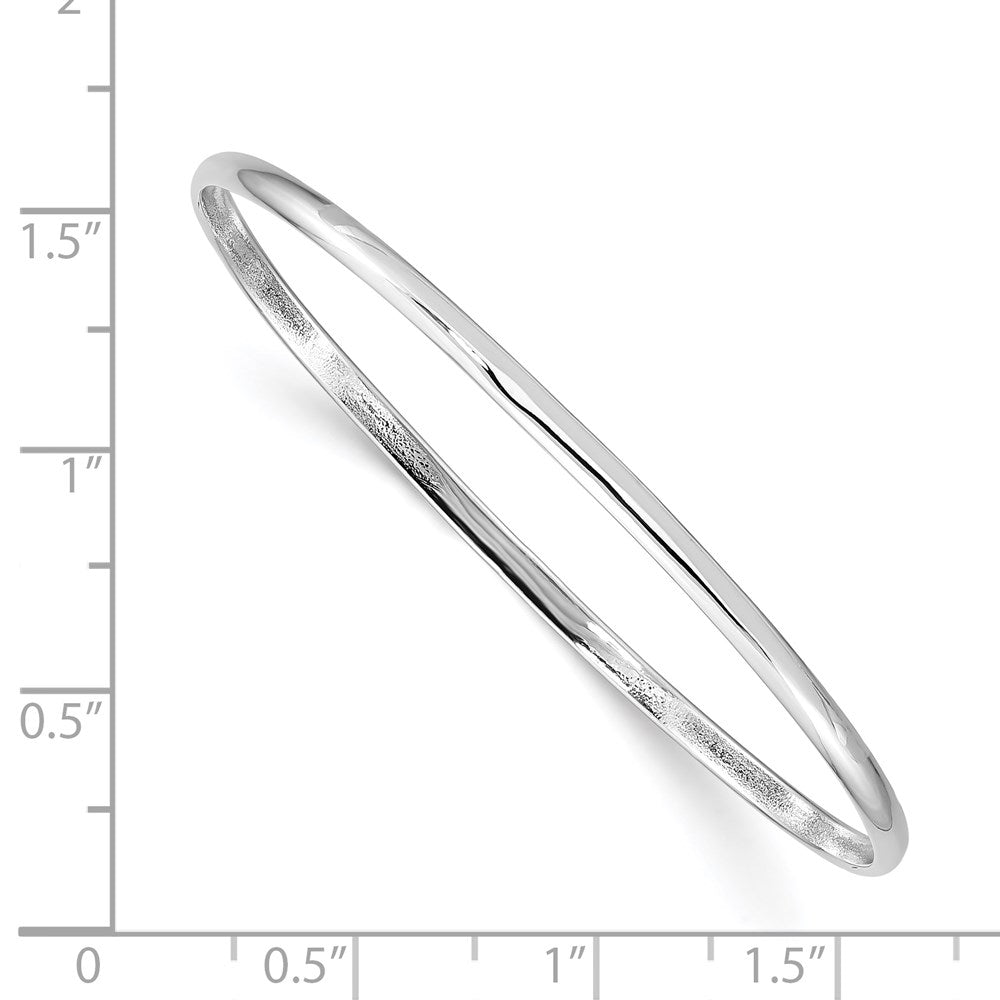 Sterling Silver RH-plated Polished 2mm Slip On Children's Bangle Bracelet