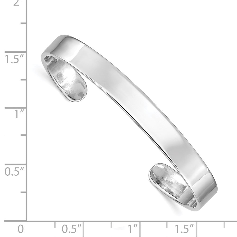 Sterling Silver Rhodium-plated Polished 6mm Children's Cuff Bangle