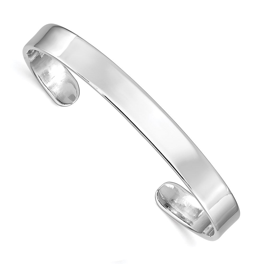 Sterling Silver Rhodium-plated Polished 6mm Children's Cuff Bangle