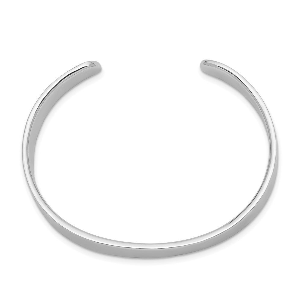 Sterling Silver Rhodium-plated Polished 8mm Children's Cuff Bangle