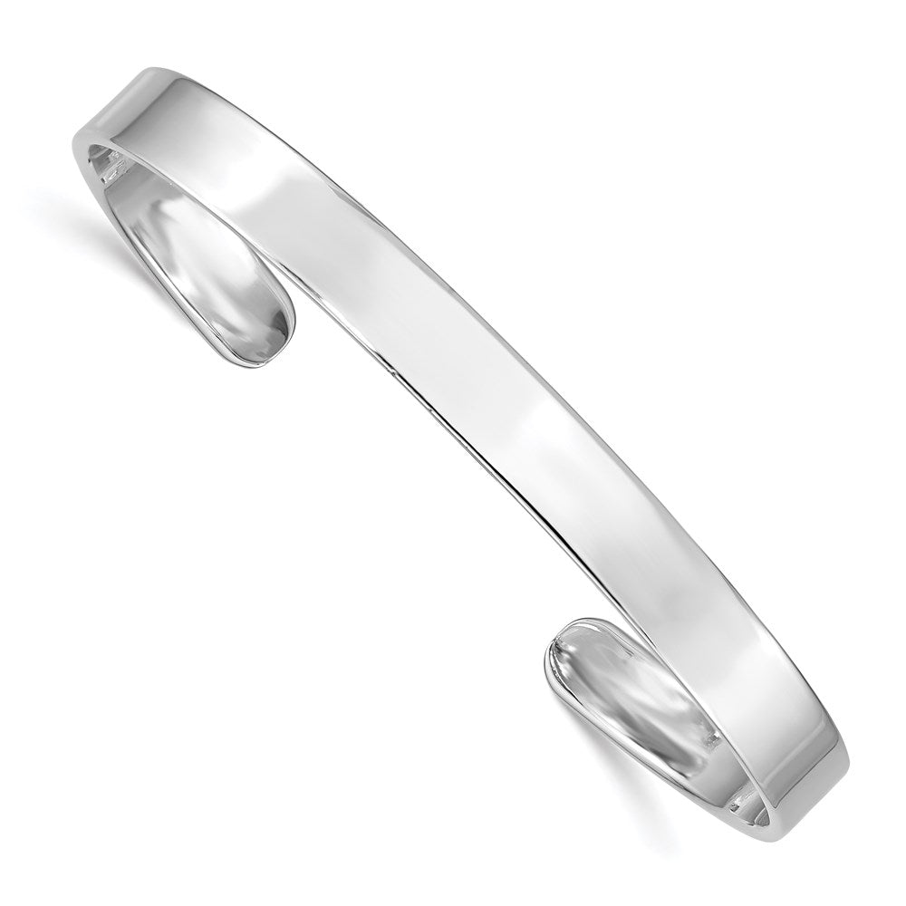 Sterling Silver Rhodium-plated Polished 6mm Children's Cuff Bangle