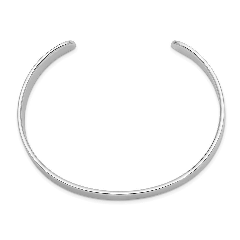 Sterling Silver Rhodium-plated Polished 8mm Children's Cuff Bangle