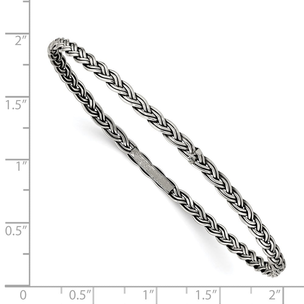 Sterling Silver Antiqued 3.5mm Slip-on Bangle